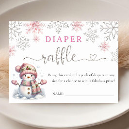 Snowflake Baby Shower Diaper Raffle Tilläggskort