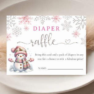 Snowflake Baby Shower Diaper Raffle Tilläggskort