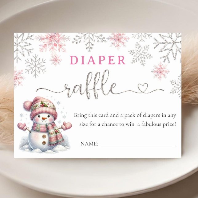 Snowflake Baby Shower Diaper Raffle Tilläggskort (Skapare uppladdad)
