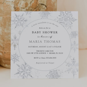Snowflake Baby Shower-inbjudan Inbjudningar