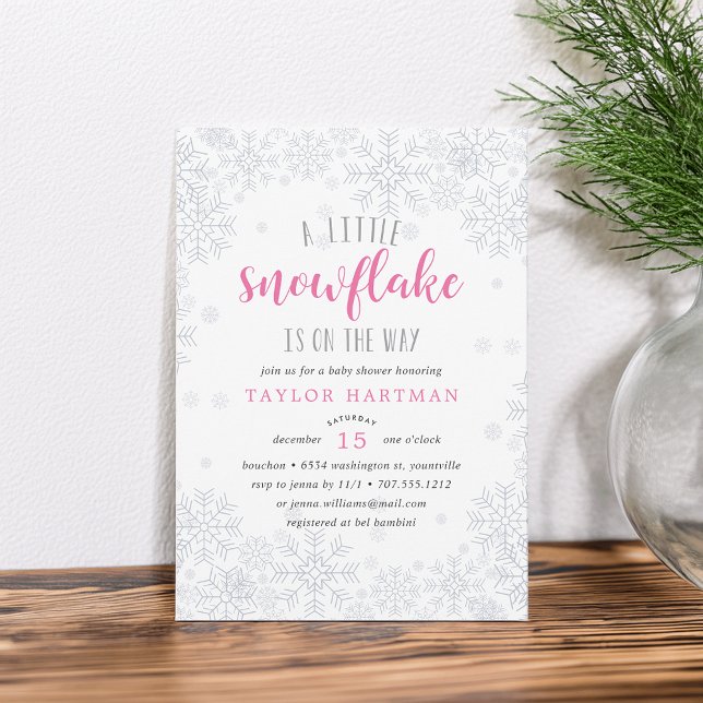 Snowflake Baby Shower-inbjudan Inbjudningar (Skapare uppladdad)