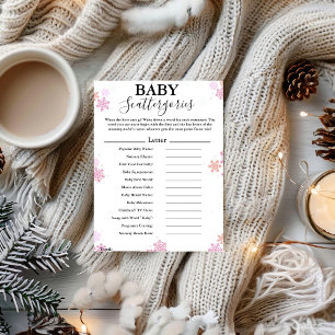 Snowflake baby-skåp för babyduschspel inbjudningar