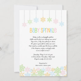 Snowflake baby sprinkle inbjudan vinterbabydusch