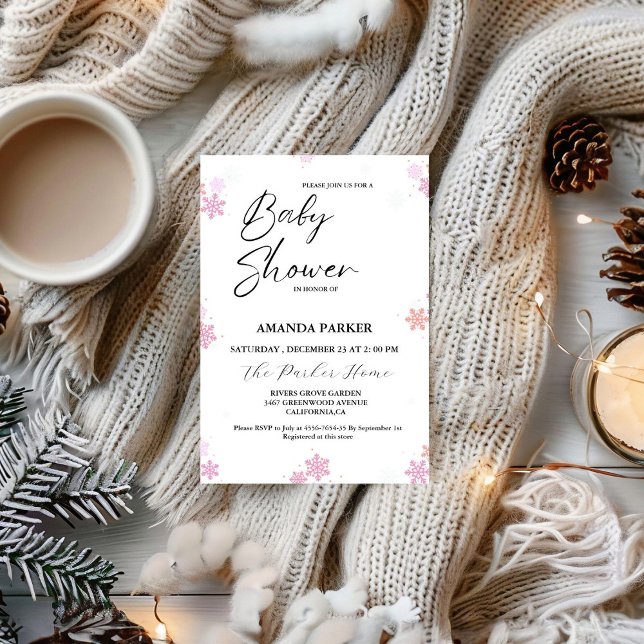 Snowflake Baby Winter Baby Shower Inbjudningar (Skapare uppladdad)