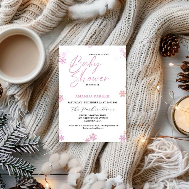 Snowflake Baby Winter Baby Shower Inbjudningar (Skapare uppladdad)