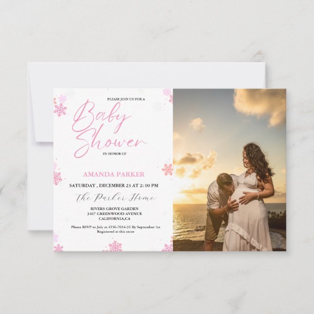 Snowflake Baby Winter Baby Shower Inbjudningar (Framsida)