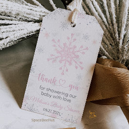 Snowflake babydusch Gift-höljen Presentetikett
