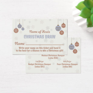 Snowflake & Bauble jul Party Raffle Biljett