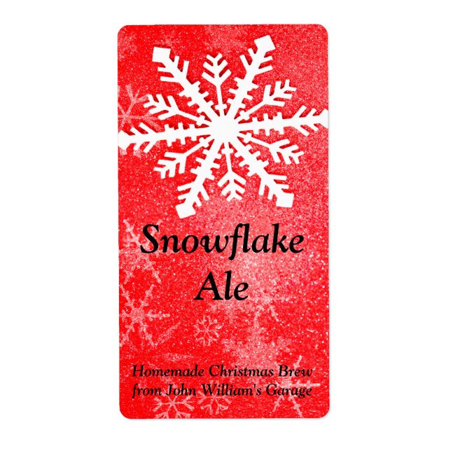 Snowflake Beer-etikett Fraktsedel (Framsidan)