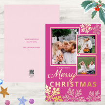 Snowflake Berry Bling 3 Photo Collage Guld