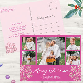 Snowflake Berry Bling 5-familjens fotojul Helg Vykort