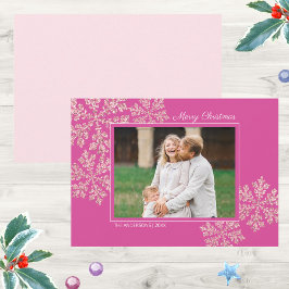 Snowflake Berry Bling Elegant Julfoto Julkort