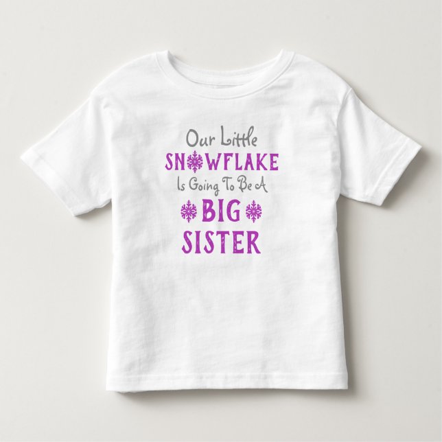 Snowflake Big Sister Småbarn T-shirt (Framsida)