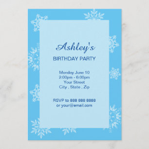 Snowflake Birthday-inbjudan Inbjudningar