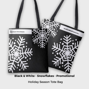 Snowflake Black & White Company Namn webbplats Tygkasse