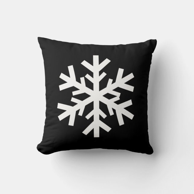 Snowflake Black White jul Theme Dekorativ kudde (Framsida)