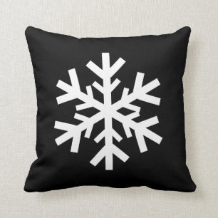 Snowflake Black White jul Theme Dekorativ kudde