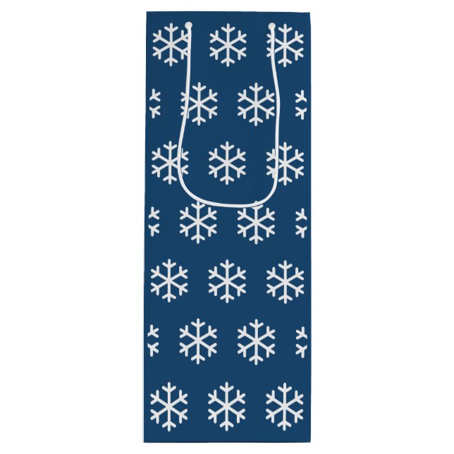 Snowflake Blue jul Vin Gift Bag (Framsidan)