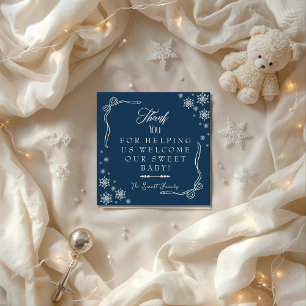 Snowflake Blue Labour & Delivery NICU Hospital Tack Kort