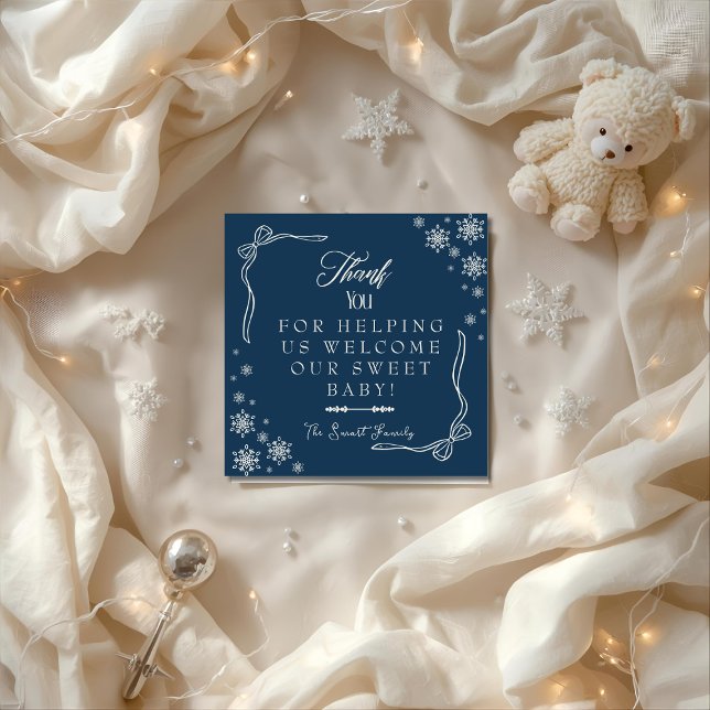Snowflake Blue Labour & Delivery NICU Hospital Tack Kort (Snowflake Blue Labor & Delivery NICU Hospital Thank You Card)