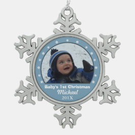 Snowflake Blue Photo Ornament