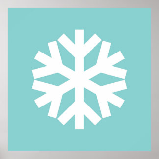 Snowflake blue poster