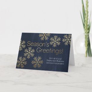 Snowflake Blue Season Business Helgdag Hälsning Helgkort