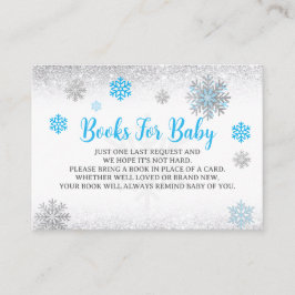  Snowflake Blue & Silver Baby Shower Book Request  Tilläggskort