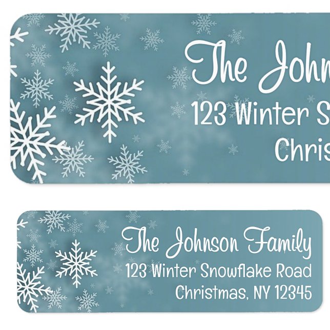 Snowflake Blue Winter Christmas Return Address Returadress Etikett (Skapare uppladdad)