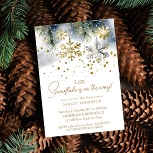 Snowflake boho Vinterbabydusch Inbjudningar