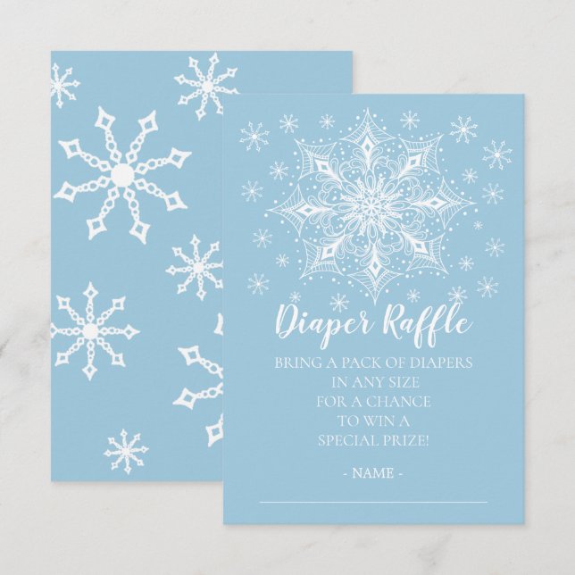 Snowflake Boys Baby Shower Raffle Biljett Inbjudningar (Fram/baksida)