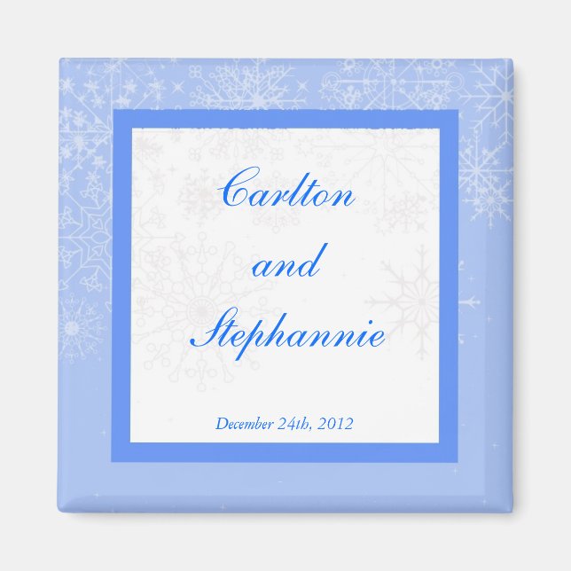 Snowflake Bröllop Magnet Favor (Framsidan)