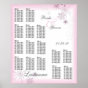 Snowflake Bröllop Sittplatsdiagram isberry Poster