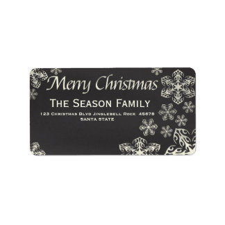 Snowflake chalkboard-juladressetikett adressetikett