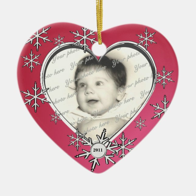 Snowflake Charm Ram Julgransprydnad Keramik (Framsidan)