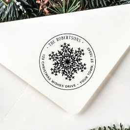 Snowflake Christmas Holiday Address Stämpel