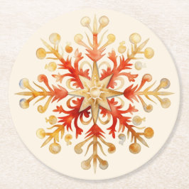 Snowflake Christmas Set of 6  Underlägg Papper Rund