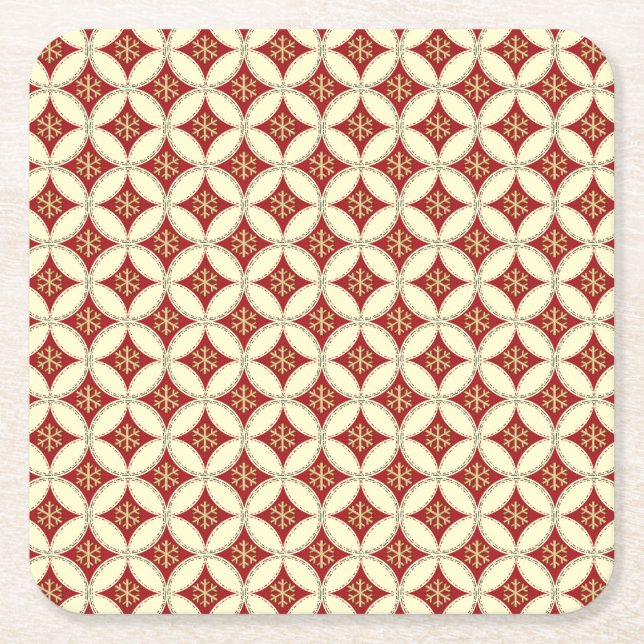 Snowflake Circles-1-UNDERLÄGG SET Underlägg Papper Kvadrat (Framsidan)