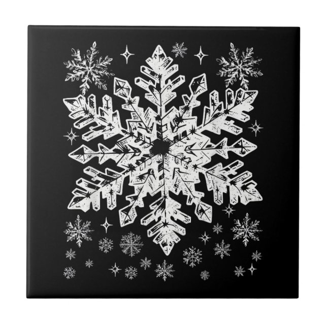 Snowflake Costume Winter-julmatchning Manar W Kakelplatta (Framsidan)
