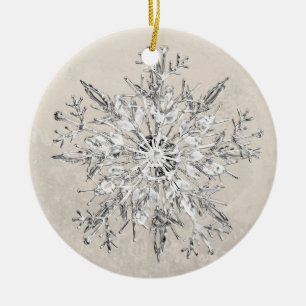 Snowflake Crystal Grunge Julgransprydnad Keramik