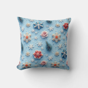snowflake cushion kudde