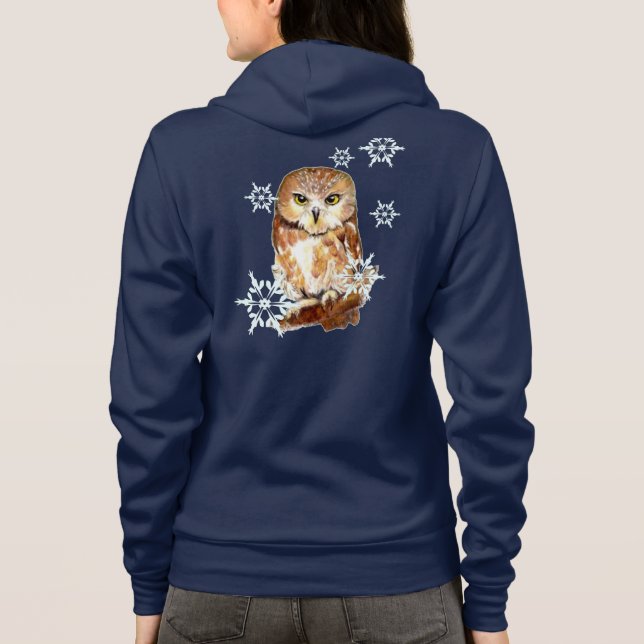 Snowflake Cute Saw Whet Uggla Shirt T-shirt (Baksida)