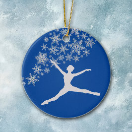 Snowflake Dancer Blue Personlig Jul Julgransprydnad Keramik