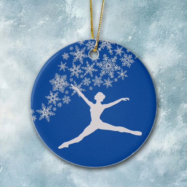 Snowflake Dancer Blue Personlig Jul Julgransprydnad Keramik (Skapare uppladdad)