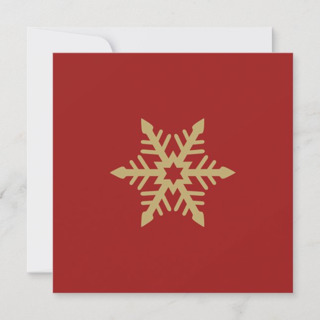 Snowflake Design Guld på Red Julkort (Framsida)