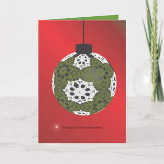 Snowflake Doilies på ett prydnadsjulkort Helgkort