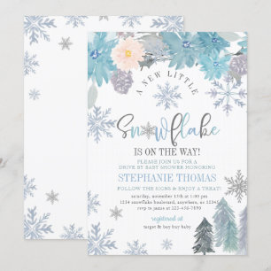 Snowflake Drive by Baby Shower bjudande pojke Inbjudningar