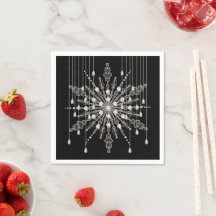 Snowflake elegant jewel (vintersvart grått)
