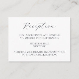 Snowflake Elegant Winter Wedding Reception Tilläggskort