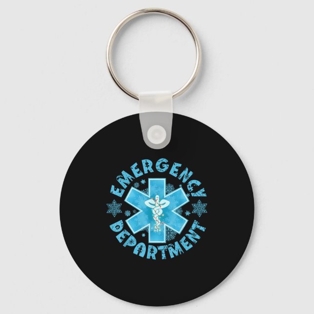 Snowflake Emergency Department Winter Er Ed Nurse  Nyckelring (Framsida)